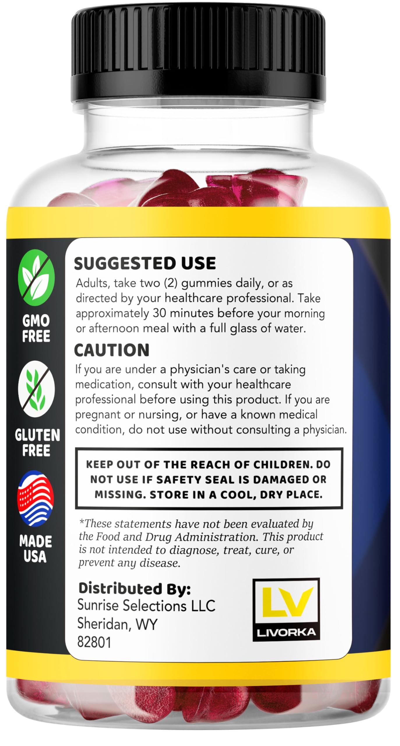 LIVORKA Alpha Surge All Natural Premium Support Advanced Formula, 300 Gummies