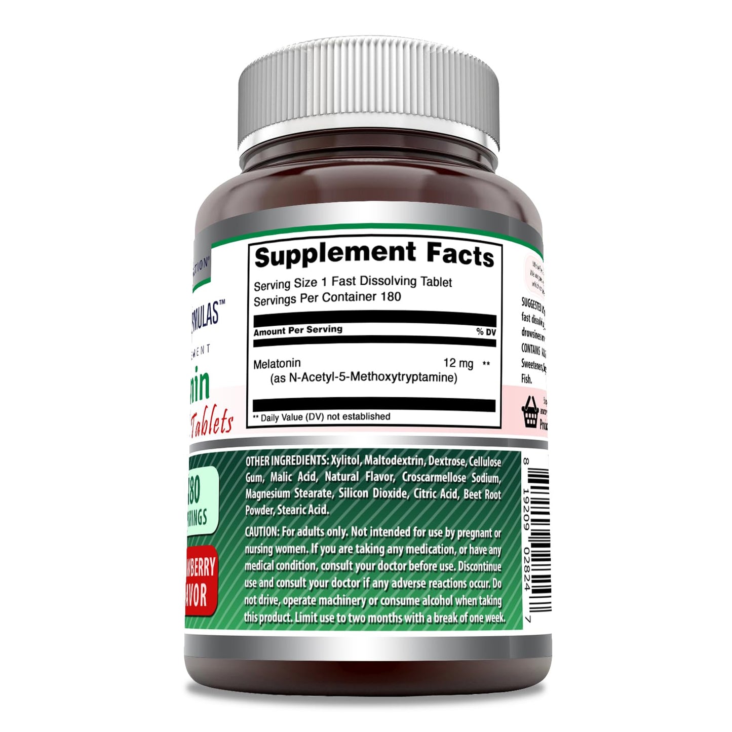Amazing Nutrition Melatonin 12 mg Per Serving Tablet, 1 Count