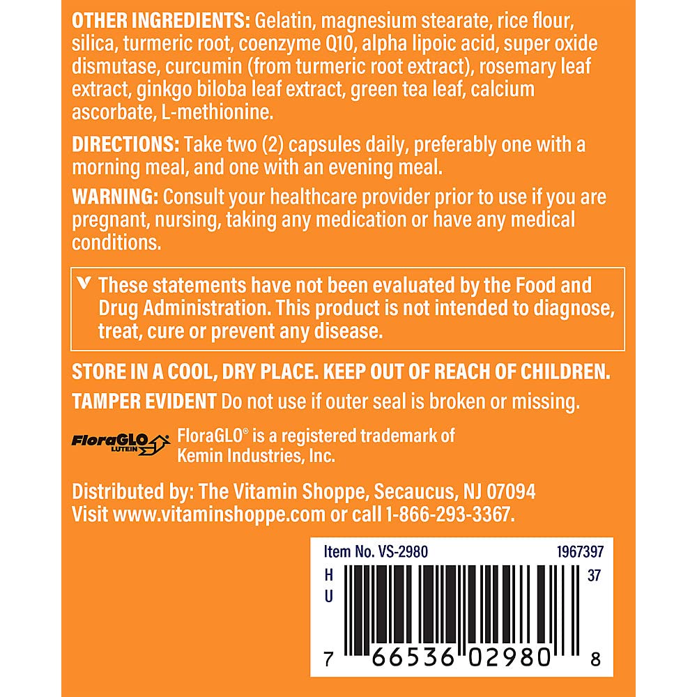 The Vitamin Shoppe Opti-Vue with FloraGLO Lutein - Eye Health & Vision Support, 240 Capsules