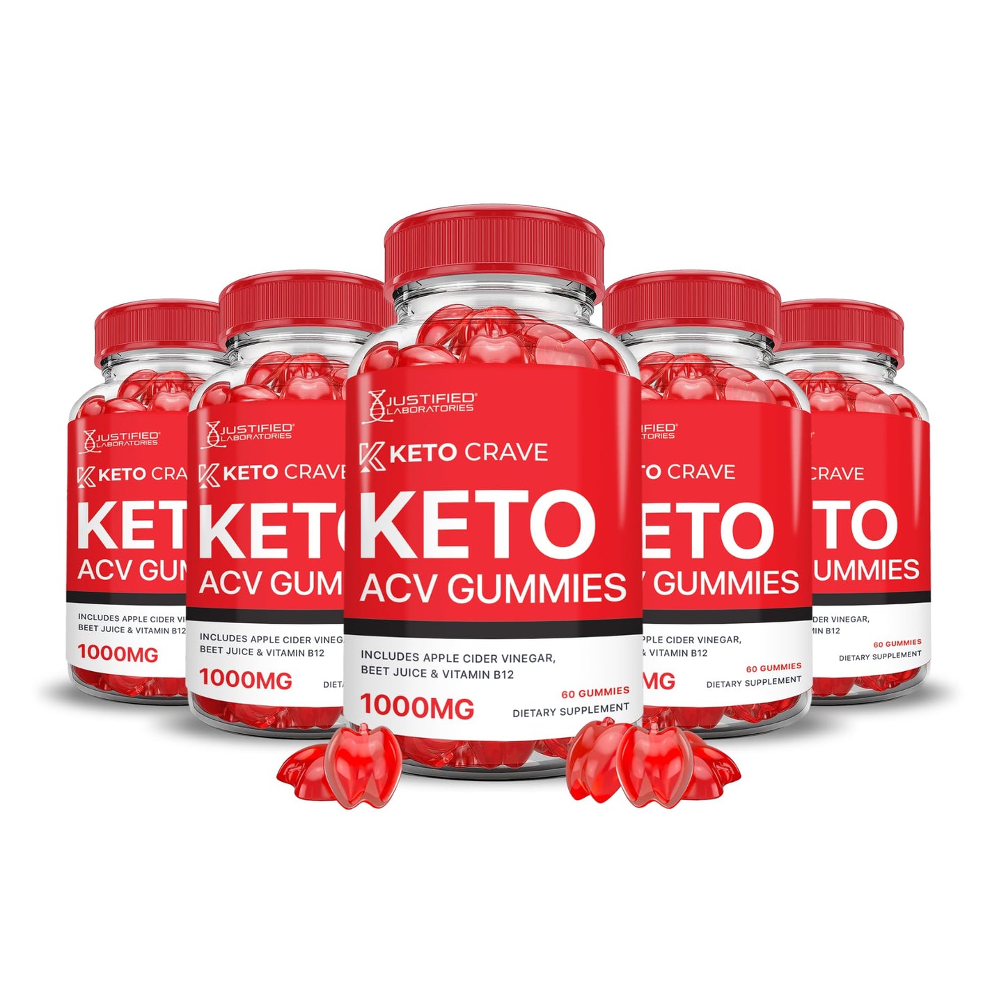 Justified Laboratories Keto Crave Keto ACV Gummies (1000 mg) - 300 Gummies