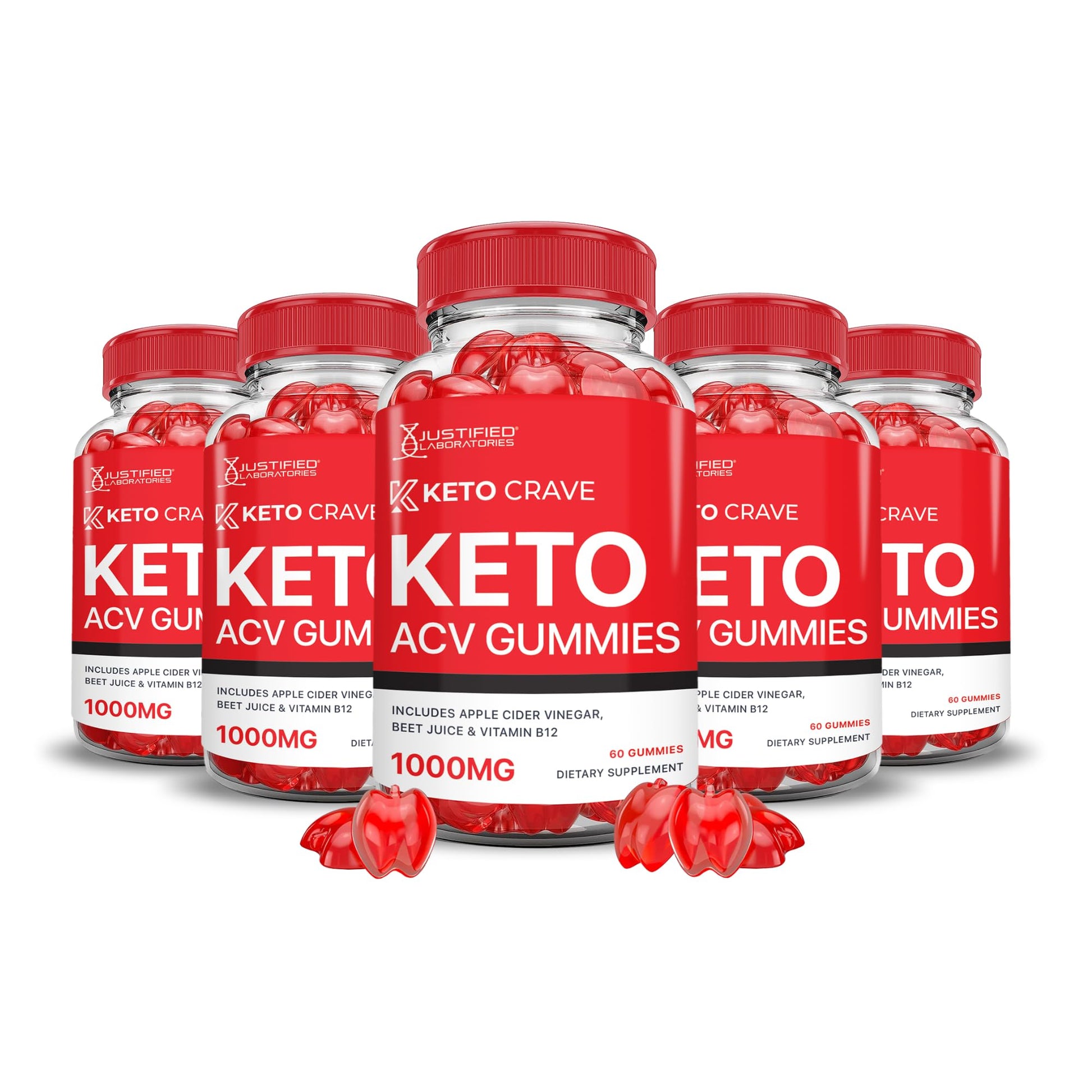 Justified Laboratories Keto Crave Keto ACV Gummies (1000 mg) - 300 Gummies