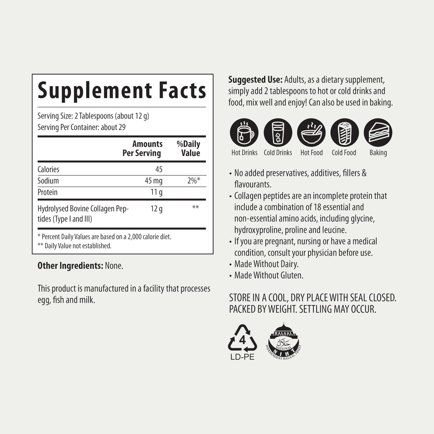 Ancient Wisdom Grass Fed Bovine Collagen Granules Powder, 12.35 oz