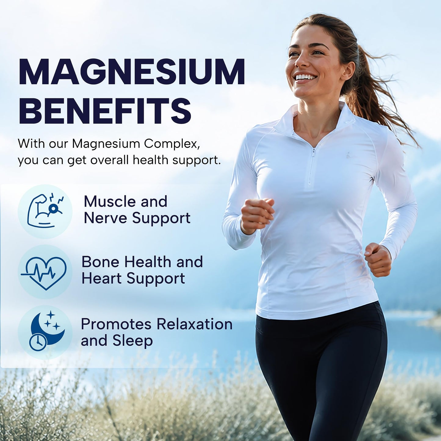 NUTRAVER Magnesium Complex for Women & Men – 500mg, 5-in-1 High Absorption Aquamin Mg, Glycinate, Citrate & Malate – Sleep, Muscle, Leg Cramp & Bone Support – Made in USA, Non-GMO Vegan, 120 Capsules