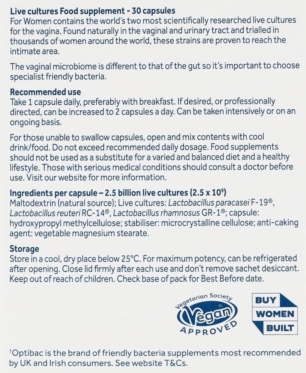 Optibac Probiotics for Women 90 Capsules