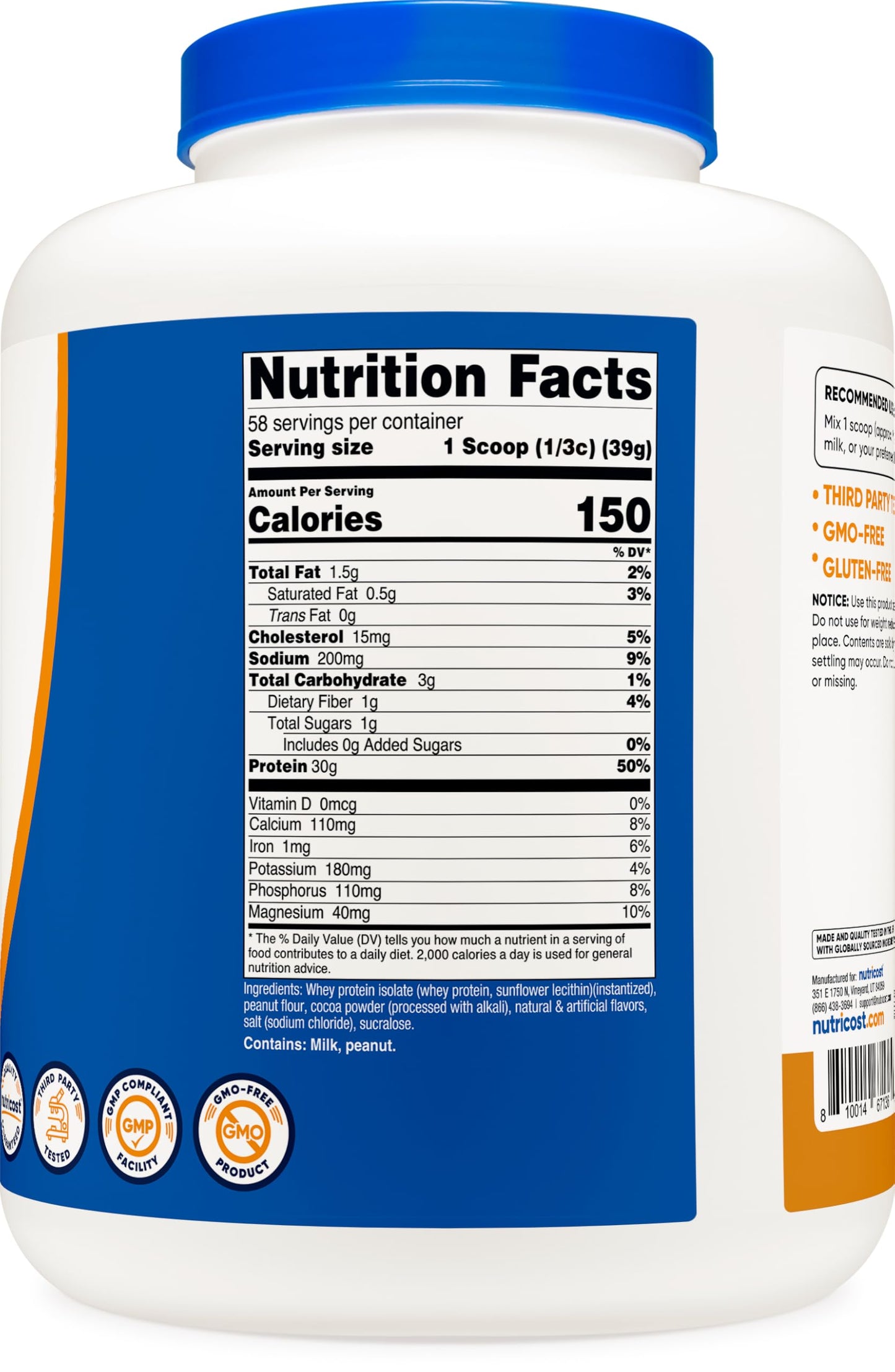 Nutricost Whey Protein Isolate Chocolate Peanut Butter Protein Powder, 80 Servings
