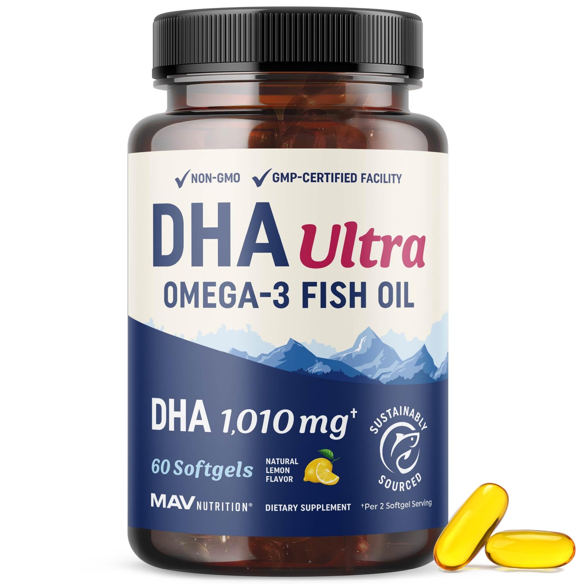 MAV NUTRITION DHA Ultra 1,010MG Softgels 60 Count