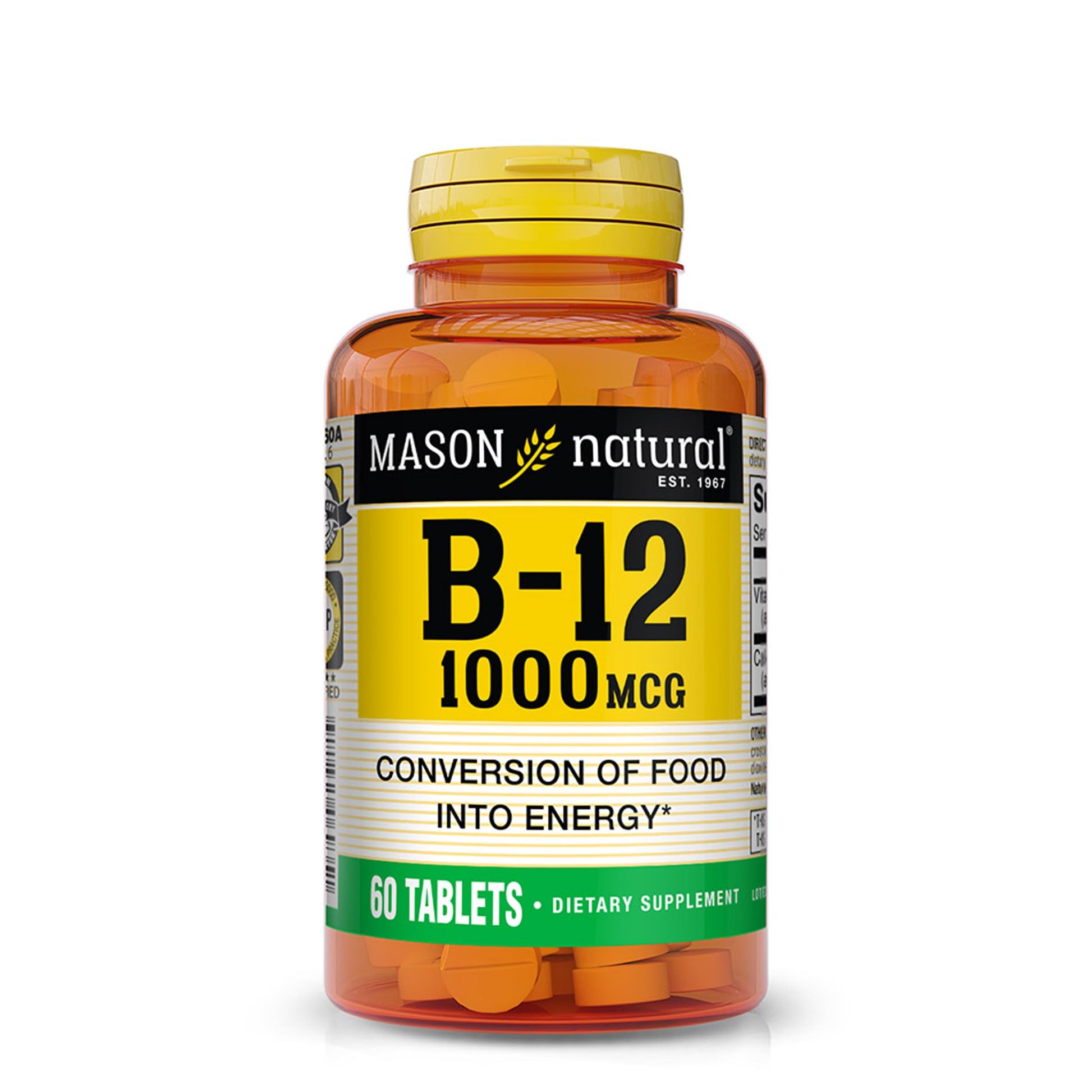 MASON NATURAL Vitamin B12 1000 mcg with Calcium Tablet, 60 Tablets