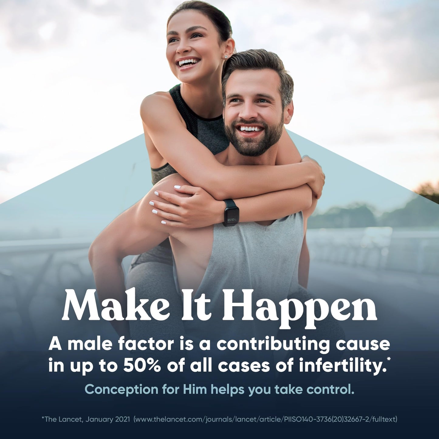 Eu Natural Conception for Him - Male Fertility Supplements with Ashwagandha, Folate & Zinc - Sperm Count, Motility & Strength Support - 120 Capsules