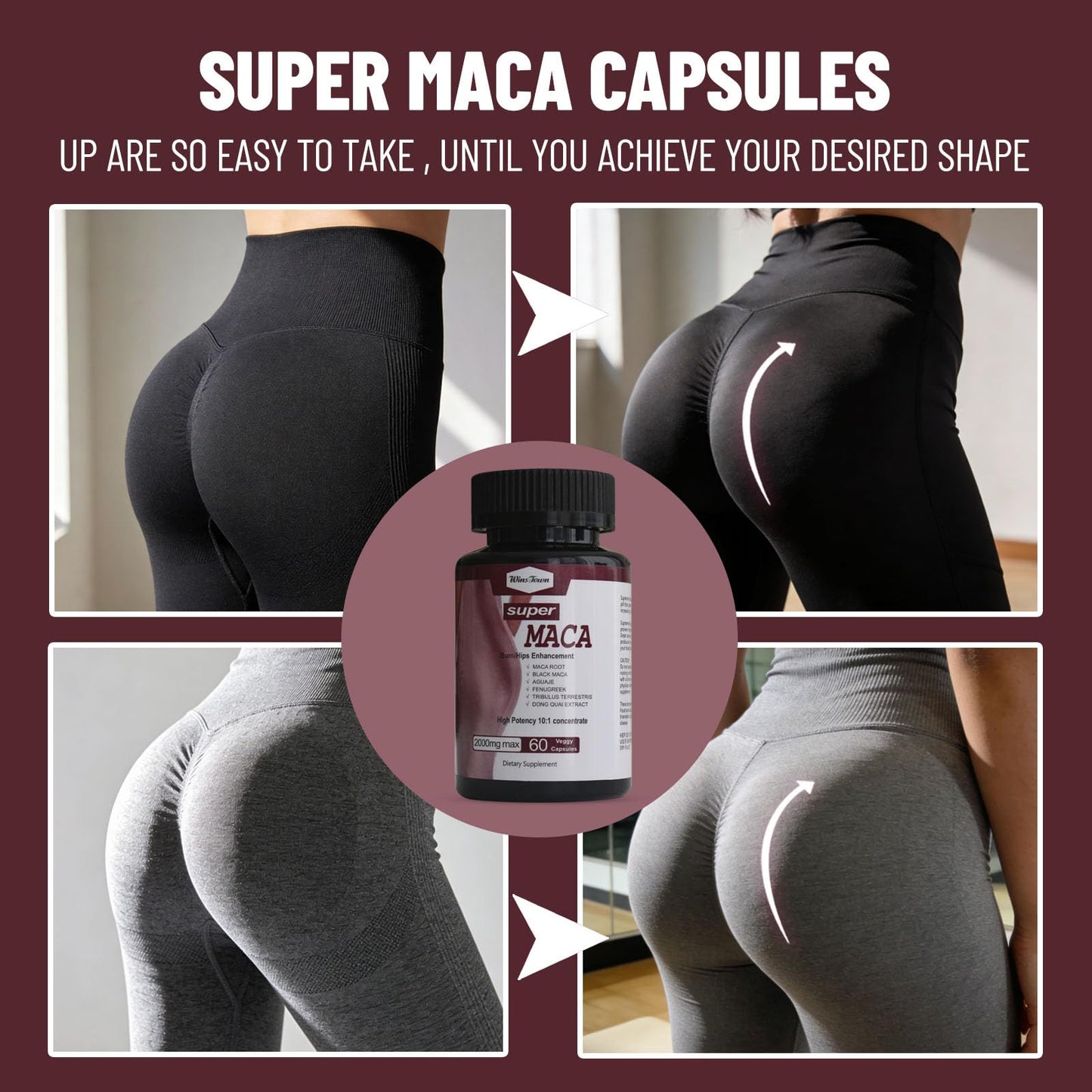 Wins Town Super Maca Capsules 60 Count