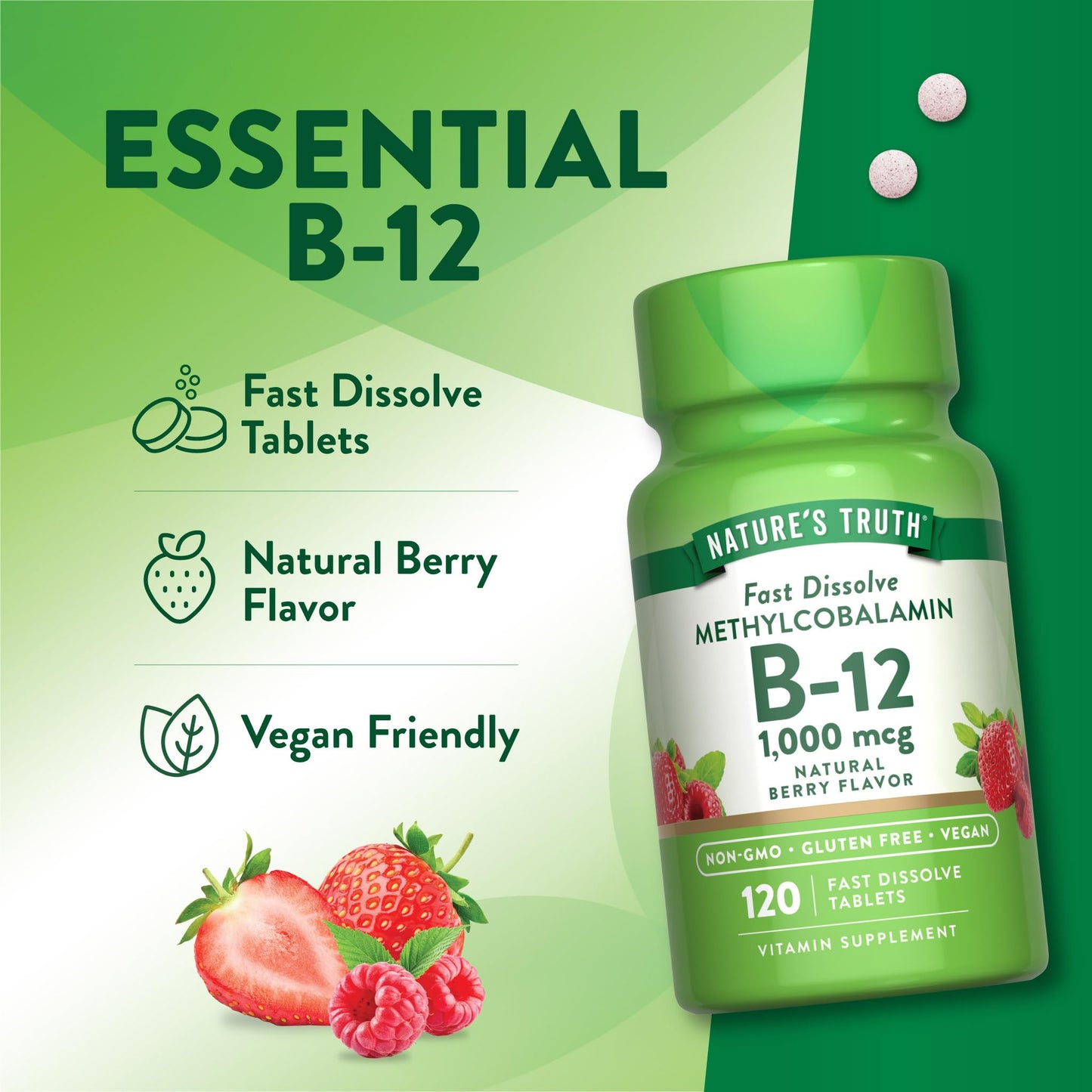 Nature's Truth B12 Vitamin Sublingual Tablets 1000 mcg, 120 Tablets