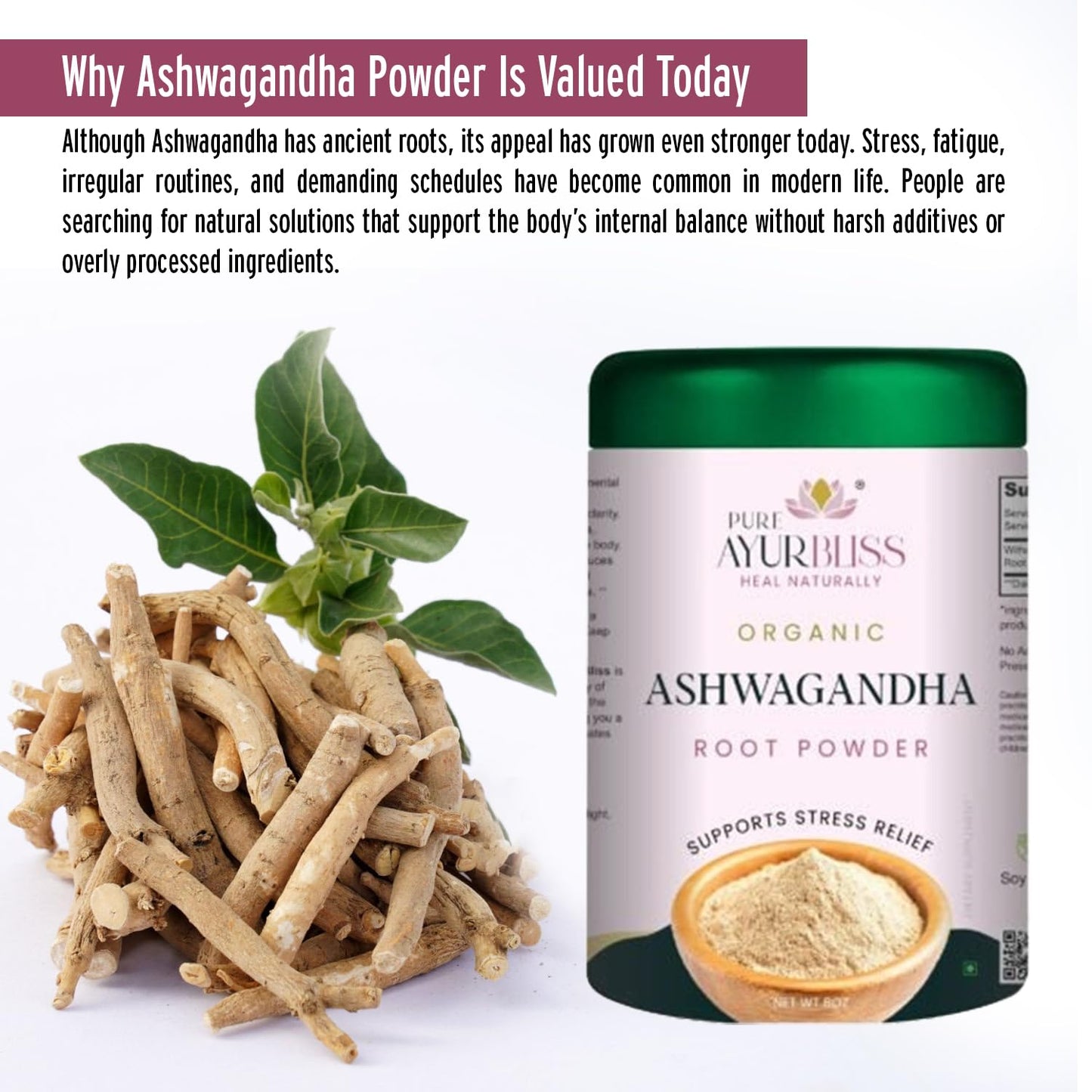 PureAyurbliss Ashwagandha Powder 8 oz