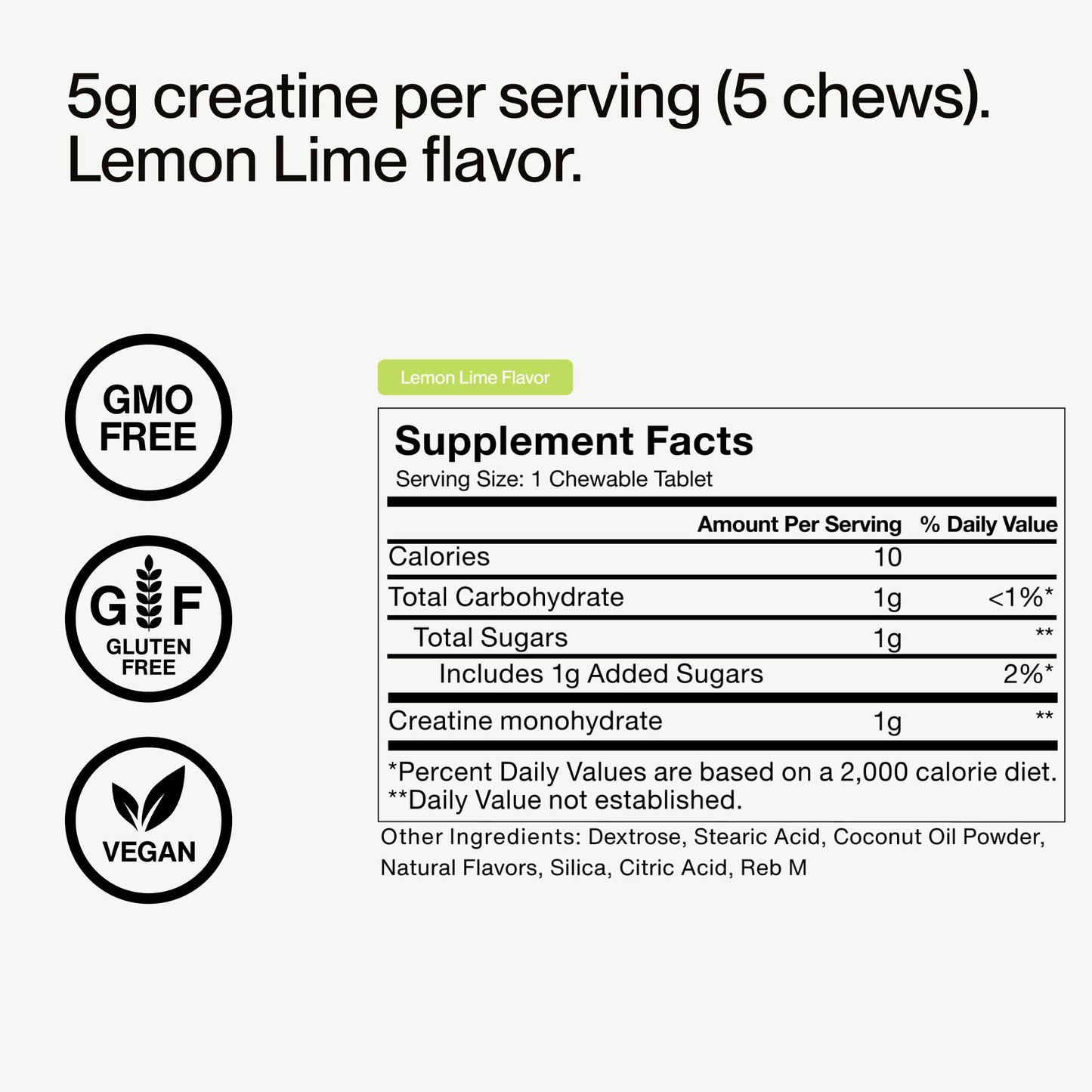 Momentous Creatine Monohydrate Chews Tablets 150