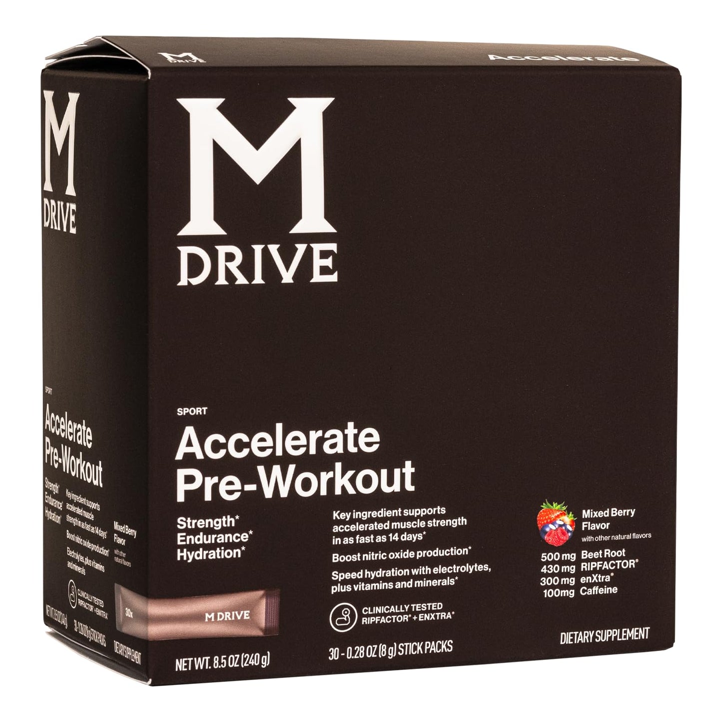 Mdrive Accelerate Pre-Workout Powder Mixed Berry 30 Count