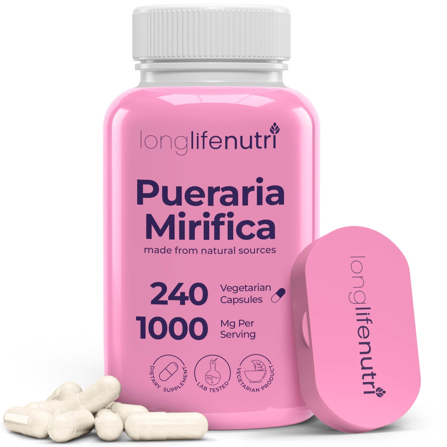 LongLifeNutri Pueraria Mirifica Root Extract Capsules, 240 Count