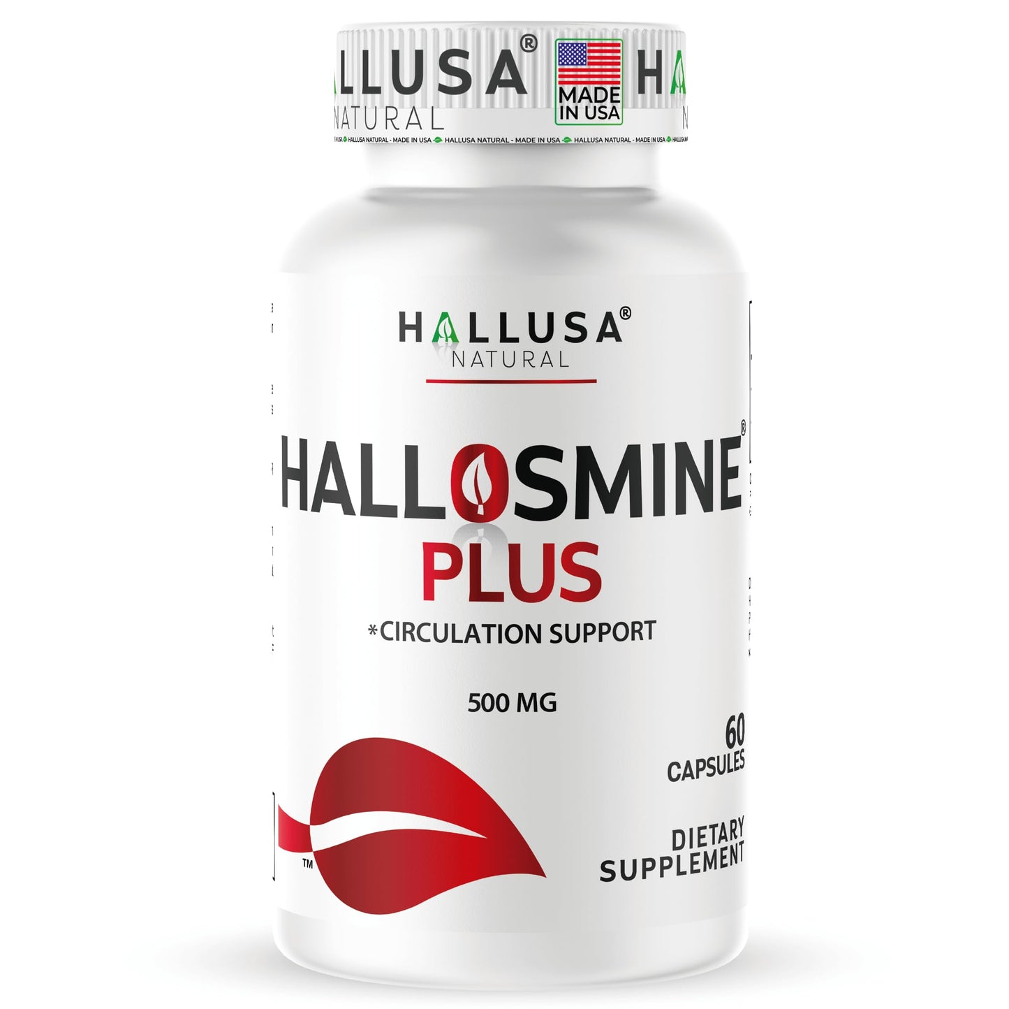 Hallusa Natural Hallosmine Plus Diosmin 500mg Supplement Capsules, 60 Count