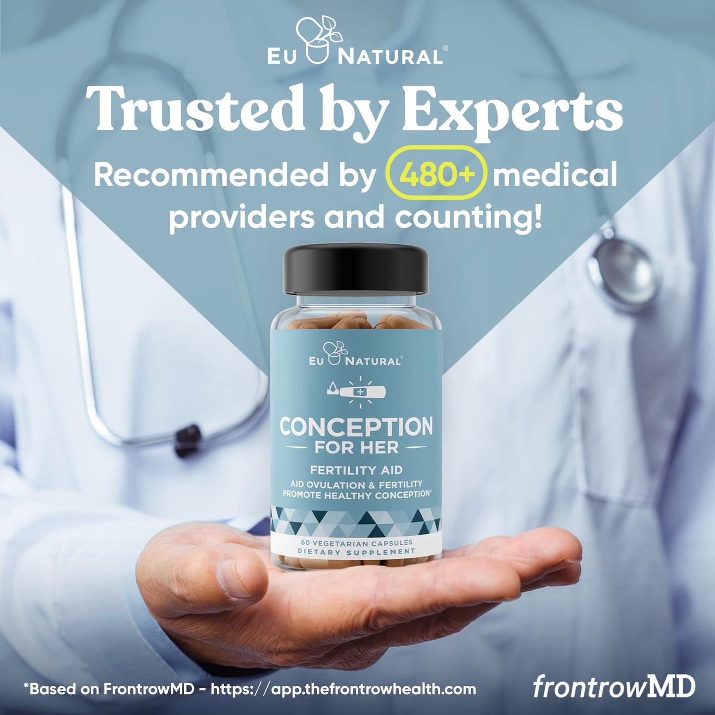 Eu Natural Conception for Her Fertility Supplements for Women - Ovulation, Hormonal Balance & Regular Cycle Support - Myo-Inositol, Folate, Shatavari & Vitex Capsules, 60