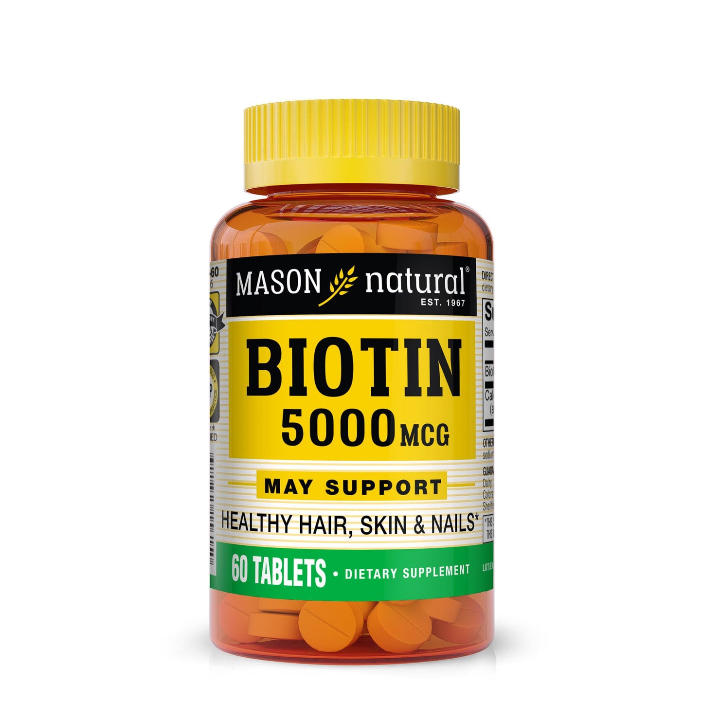 MASON NATURAL Biotin 5000 mcg with Calcium Softgel 60 Count