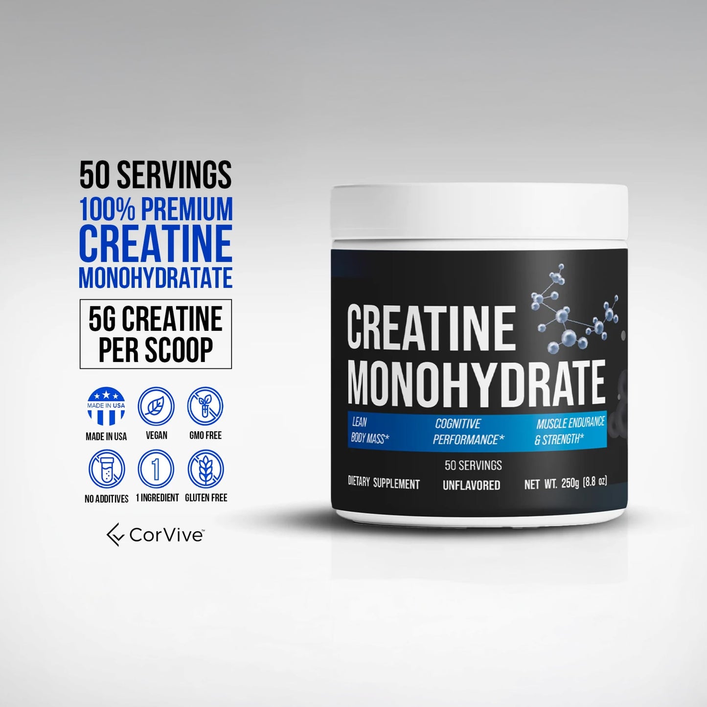 CorVive Creatine Monohydrate Powder, 8.8 oz