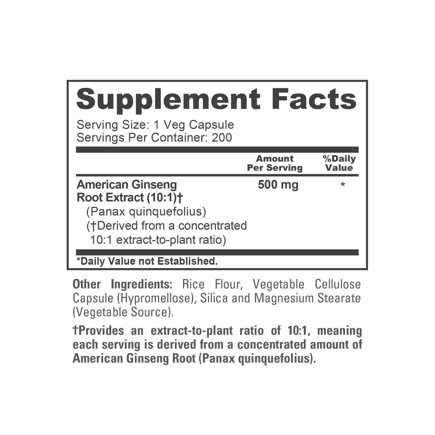 NusaPure American Ginseng Capsules, 200 Count