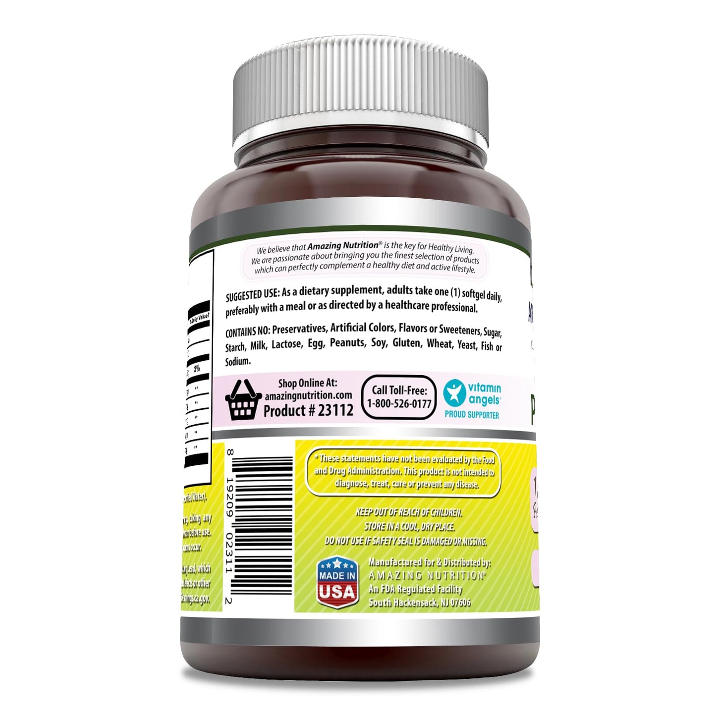 Amazing Nutrition Evening Primrose Oil 1300mg, 10% GLA Softgels 250 Count