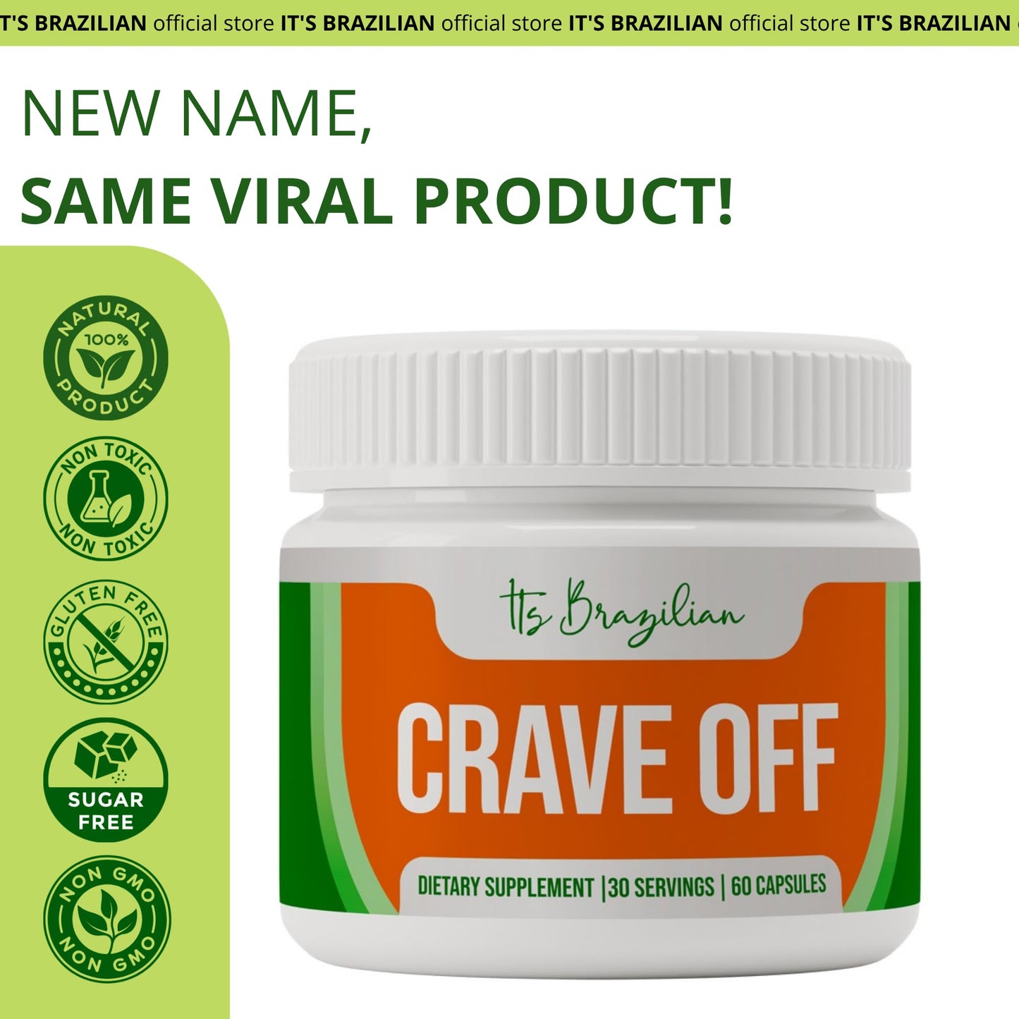 IT'S BRAZILIAN Crave-Off Metabolism Support Capsules 60 Capsules