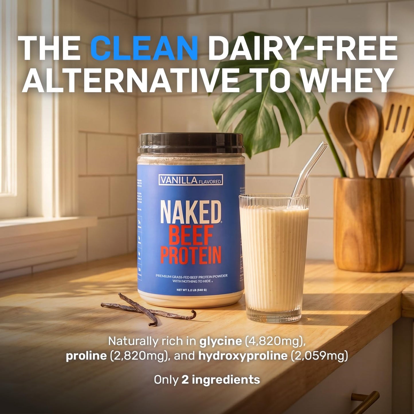 NAKED Vanilla Beef Protein Isolate Protein Powder - 20 Servings