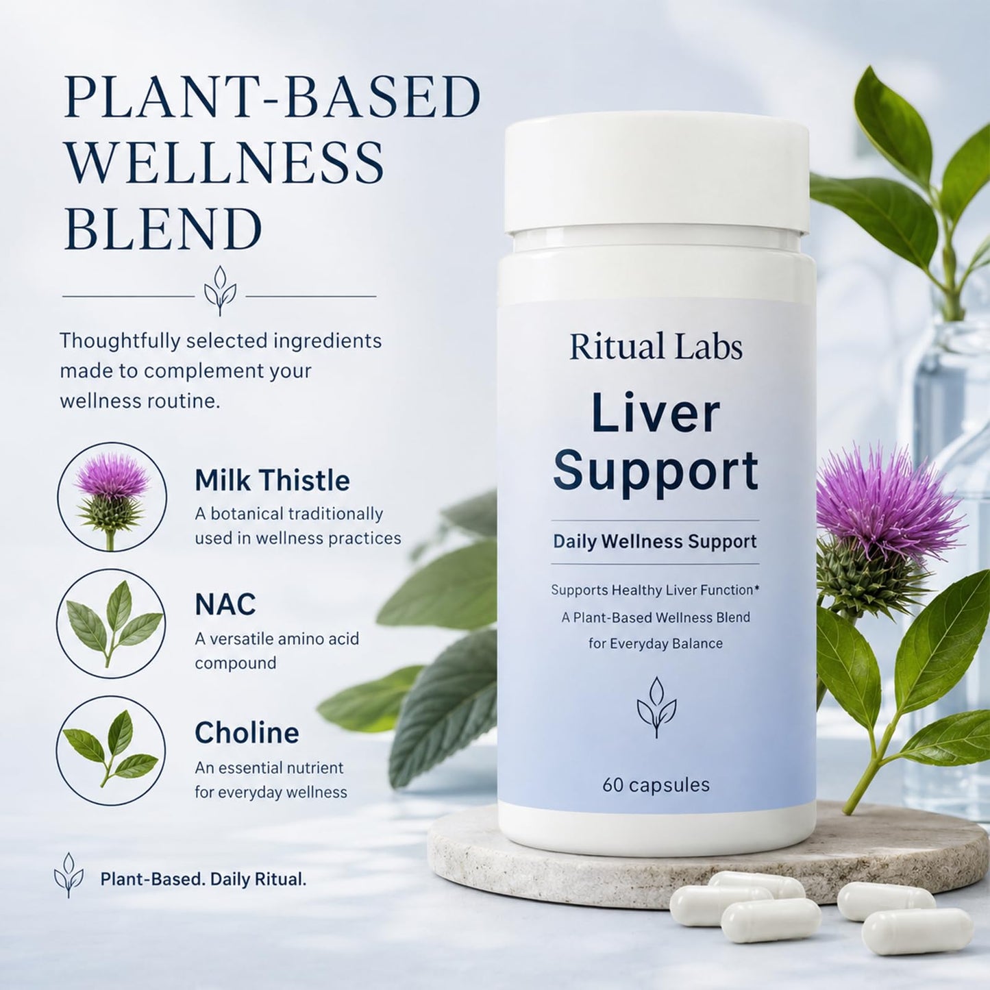 Ritual Labs Happy Support with Milk Thistle Vitamin Supplement 60 Capsules