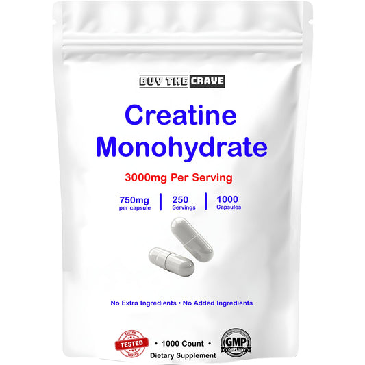 BUY THE CRAVE Micronized Creatine Monohydrate Capsules 1000 Capsules