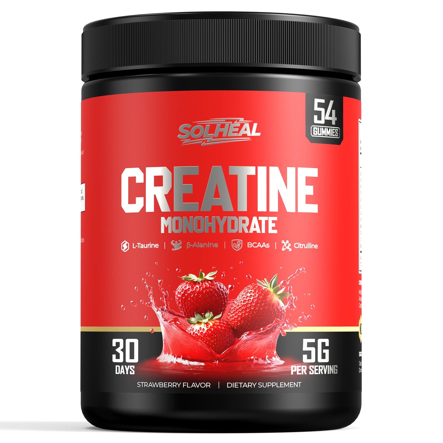 SolHeal Creatine Monohydrate Gummies 54 Count