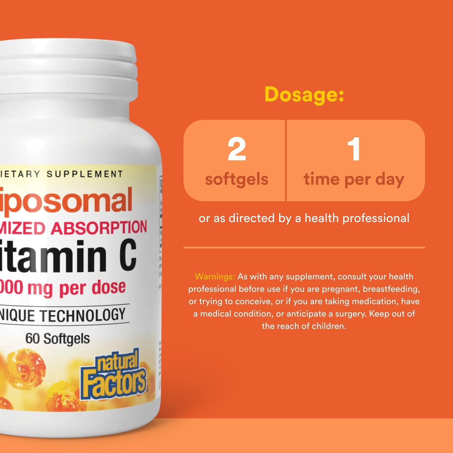 Natural Factors Liposomal Vitamin C 1000 mg Softgels 60