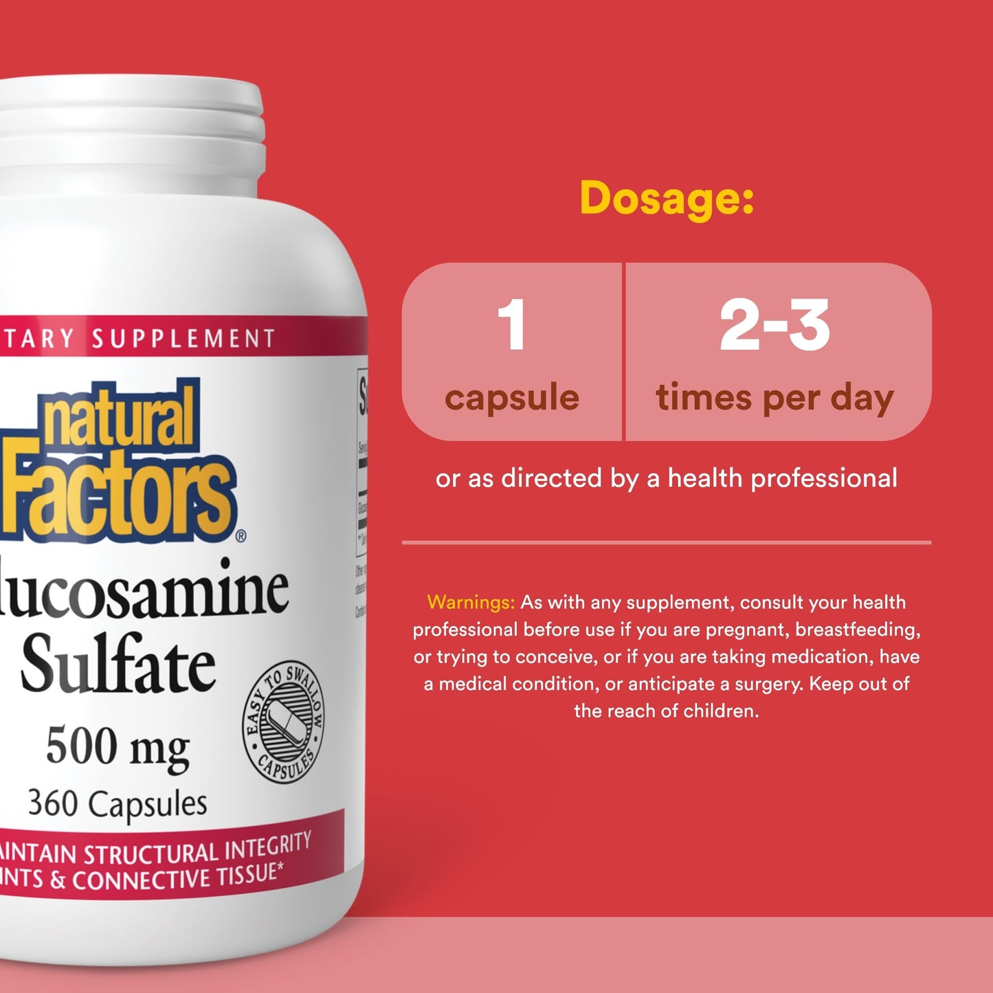 Natural Factors Glucosamine Sulfate Capsules 360 Capsules