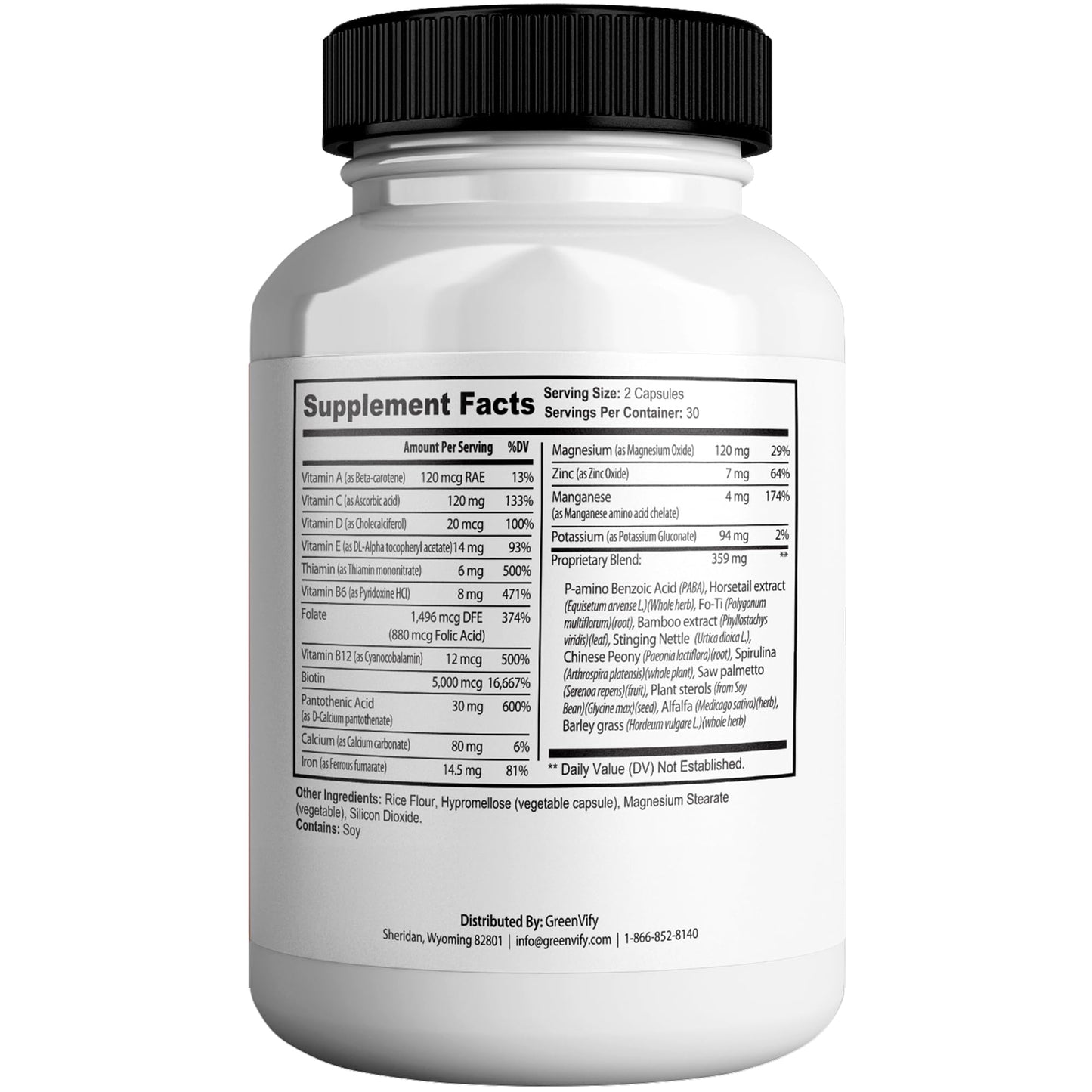 GREENVIFY ReFirmanceMax Hair Growth Supplement, 180 Capsules