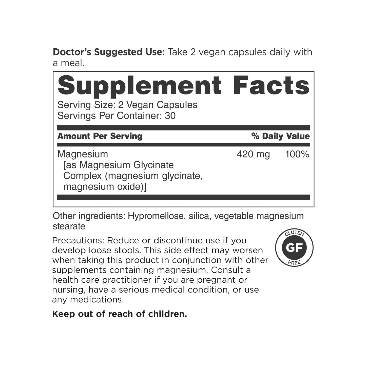 DOCTORS' PREFERRED Magnesium Glycinate Complex Capsules 60 Count