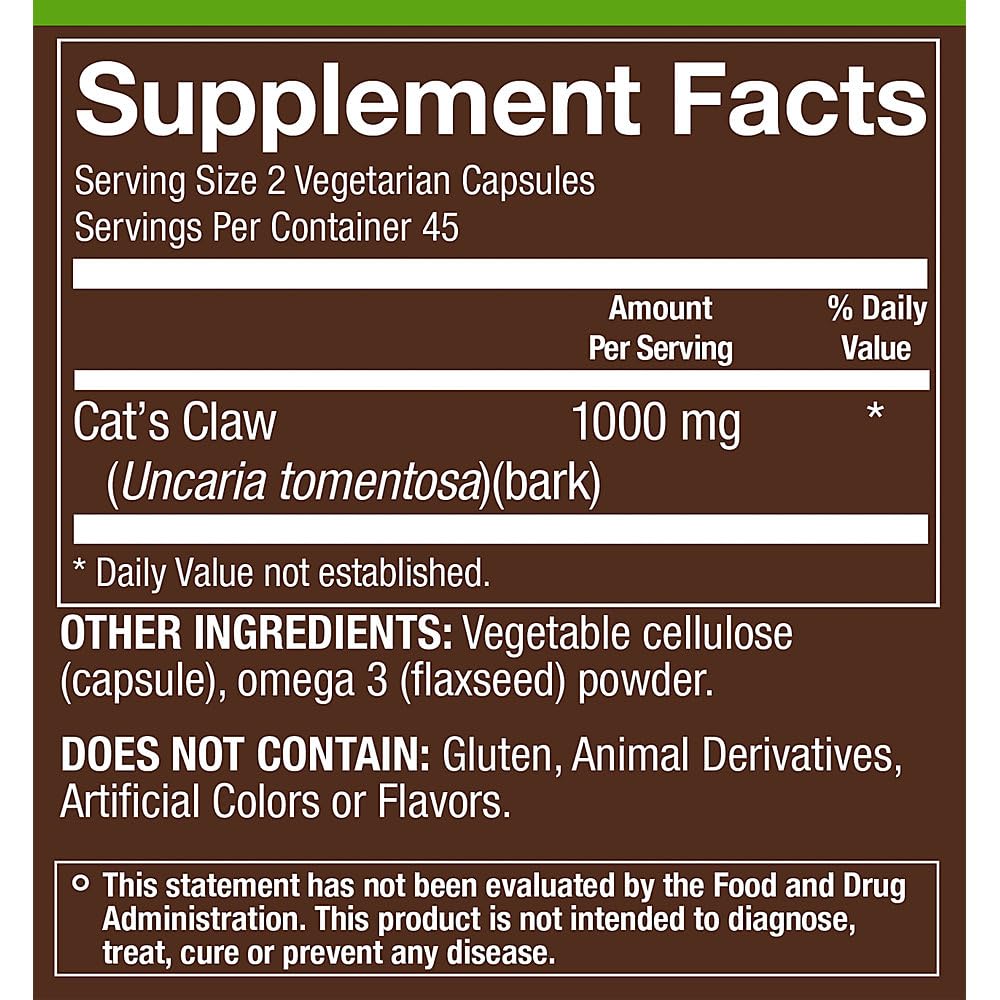 plnt Cat's Claw Full Spectrum for Immune Support 90 Capsules