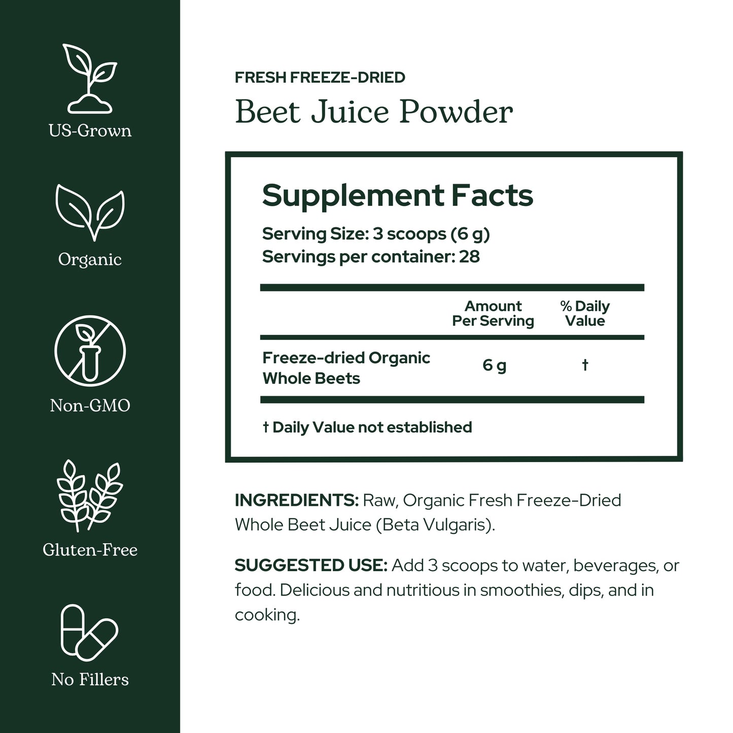 Eclectic Institute Organic Beet Juice Powder 6 oz