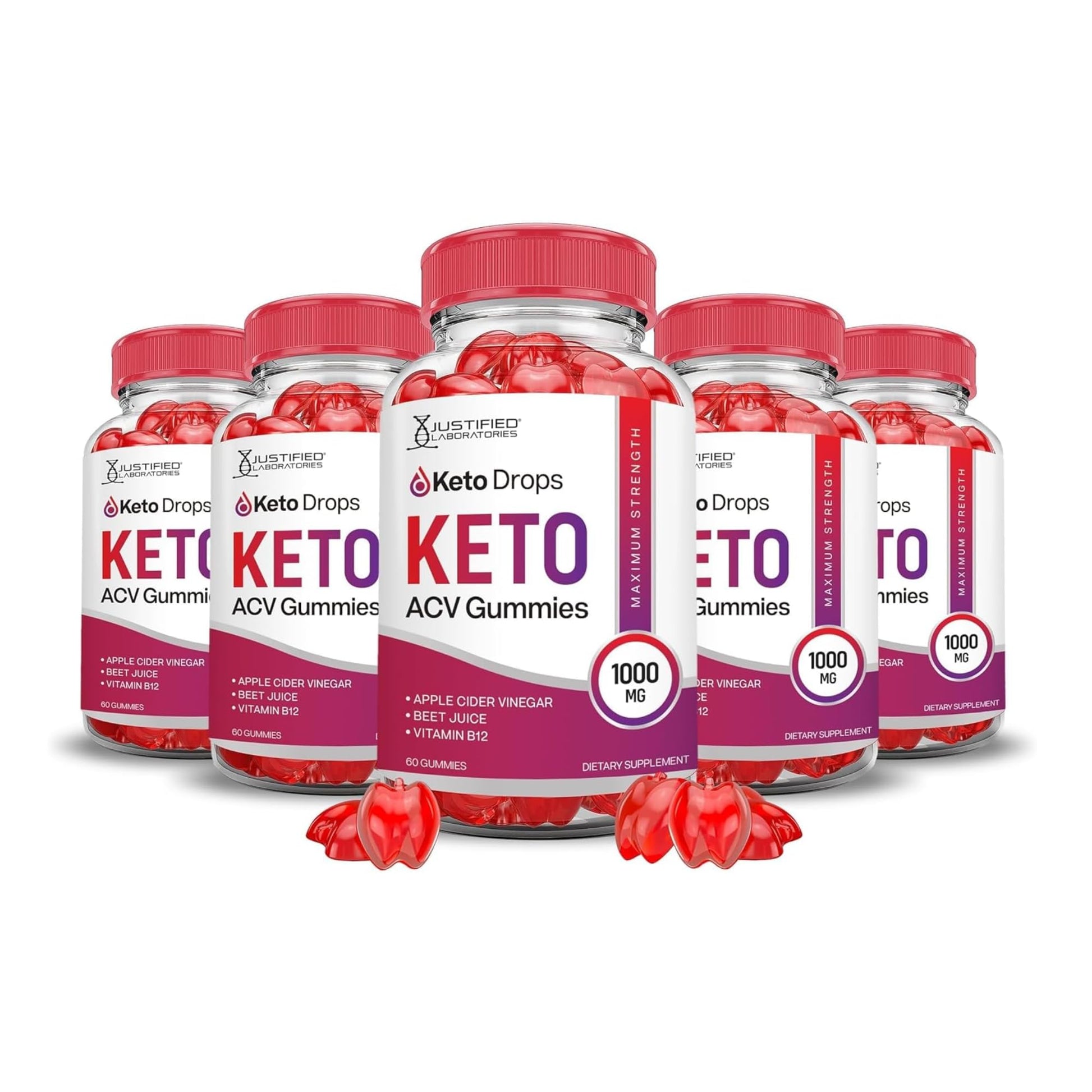 Justified Laboratories Keto Drops Keto ACV Gummies (1000 mg) 300 Gummies