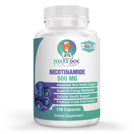 Dr. Valerie Nelson Nicotinamide 500 mg Vitamin B3 – Energy; Cell & Skin Health, 120 Capsules