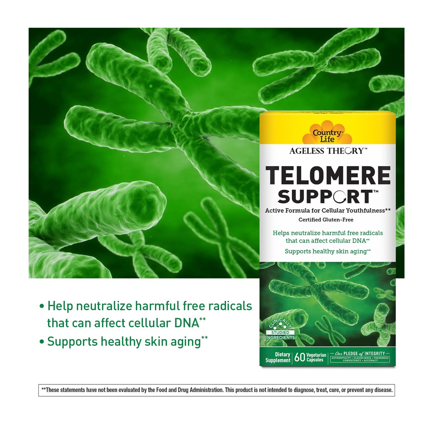 Country Life Ageless Theory Telomere Support 60 Capsules