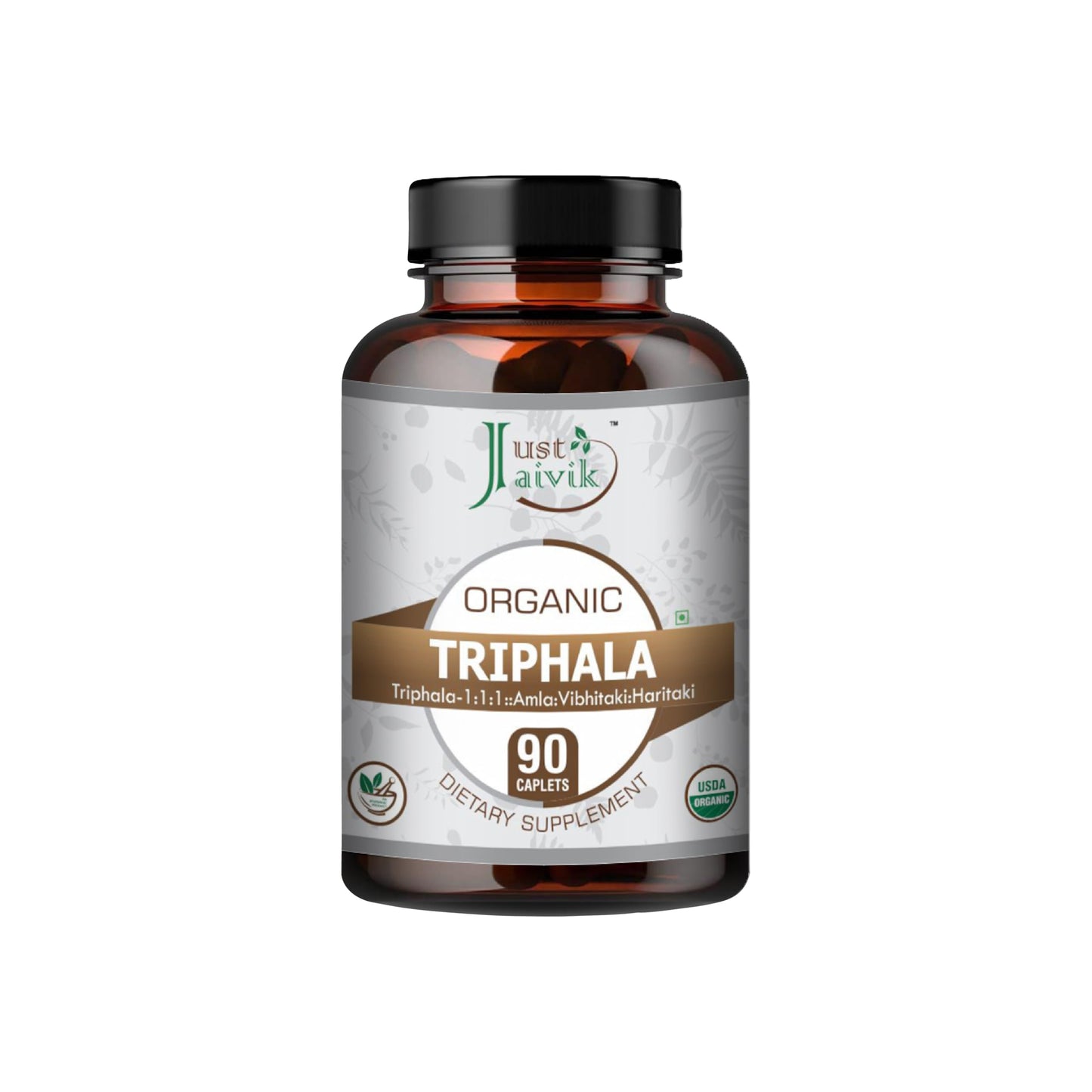 Just Jaivik Organic Triphala Tablets 750 mg 90 Count