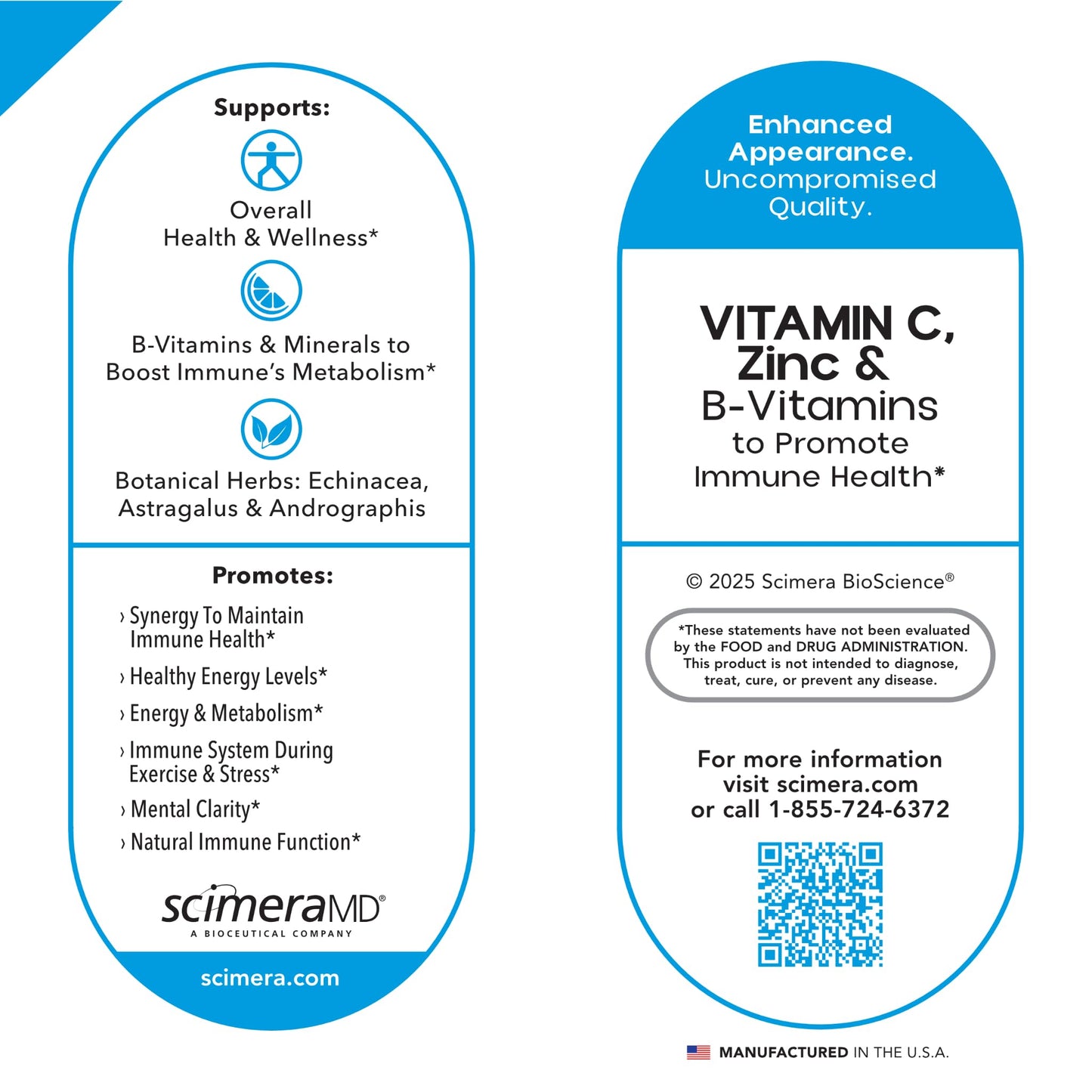 Scimera Bioscience Scimune Immune Support Supplement with Zinc, Quercetin, Vitamin C, Echinacea & Wellmune Beta Glucan, 14 Capsules
