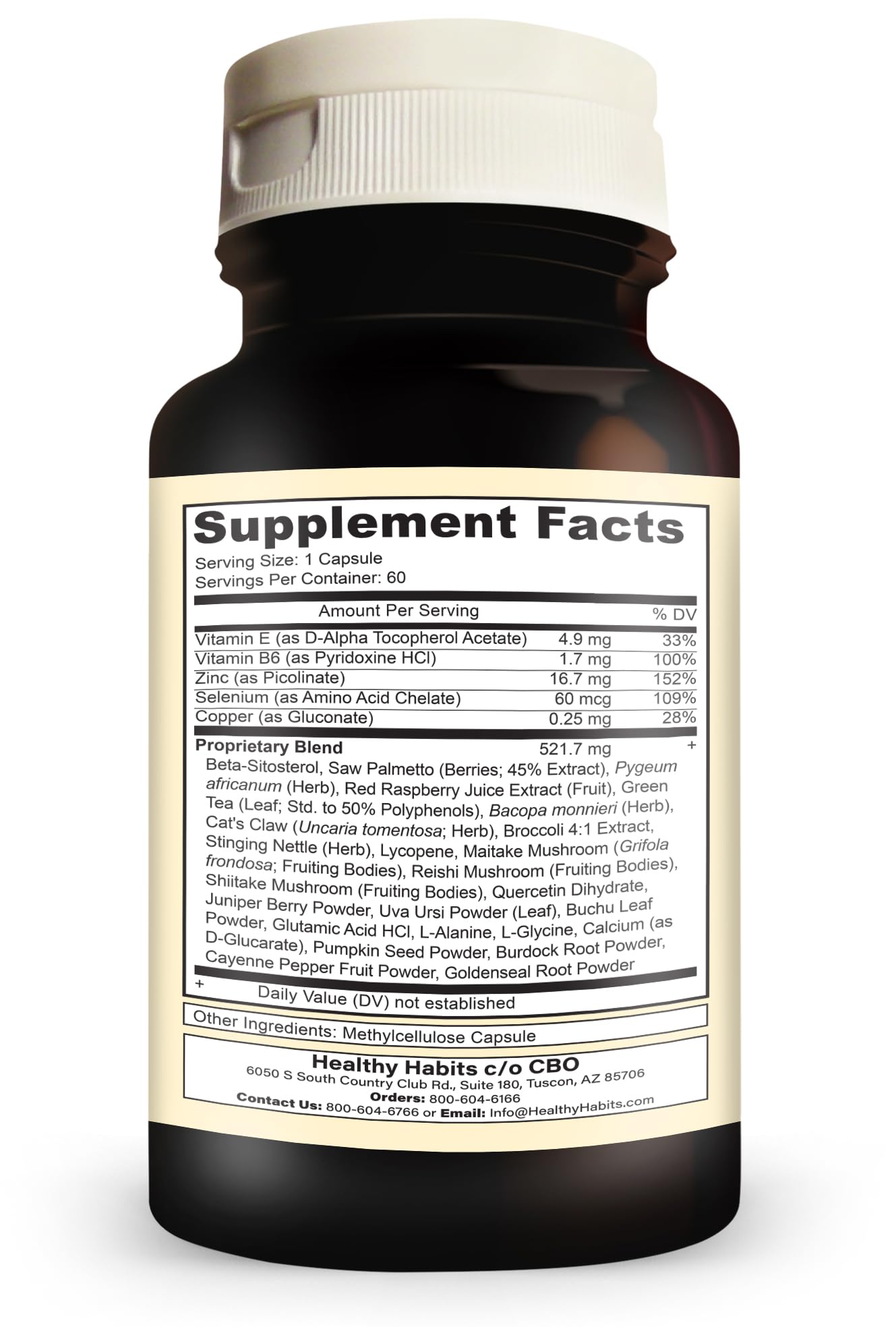 Healthy Habits Prostate Maxum Men's Support Supplement Capsule, 60 Count