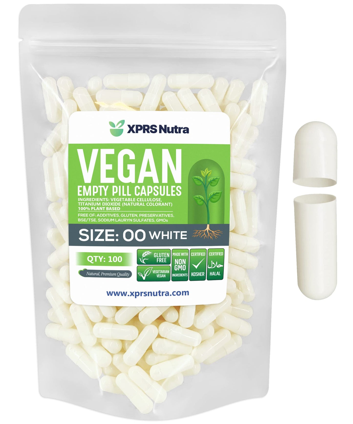 XPRS Nutra Size 00 Empty Capsules - 100 Count