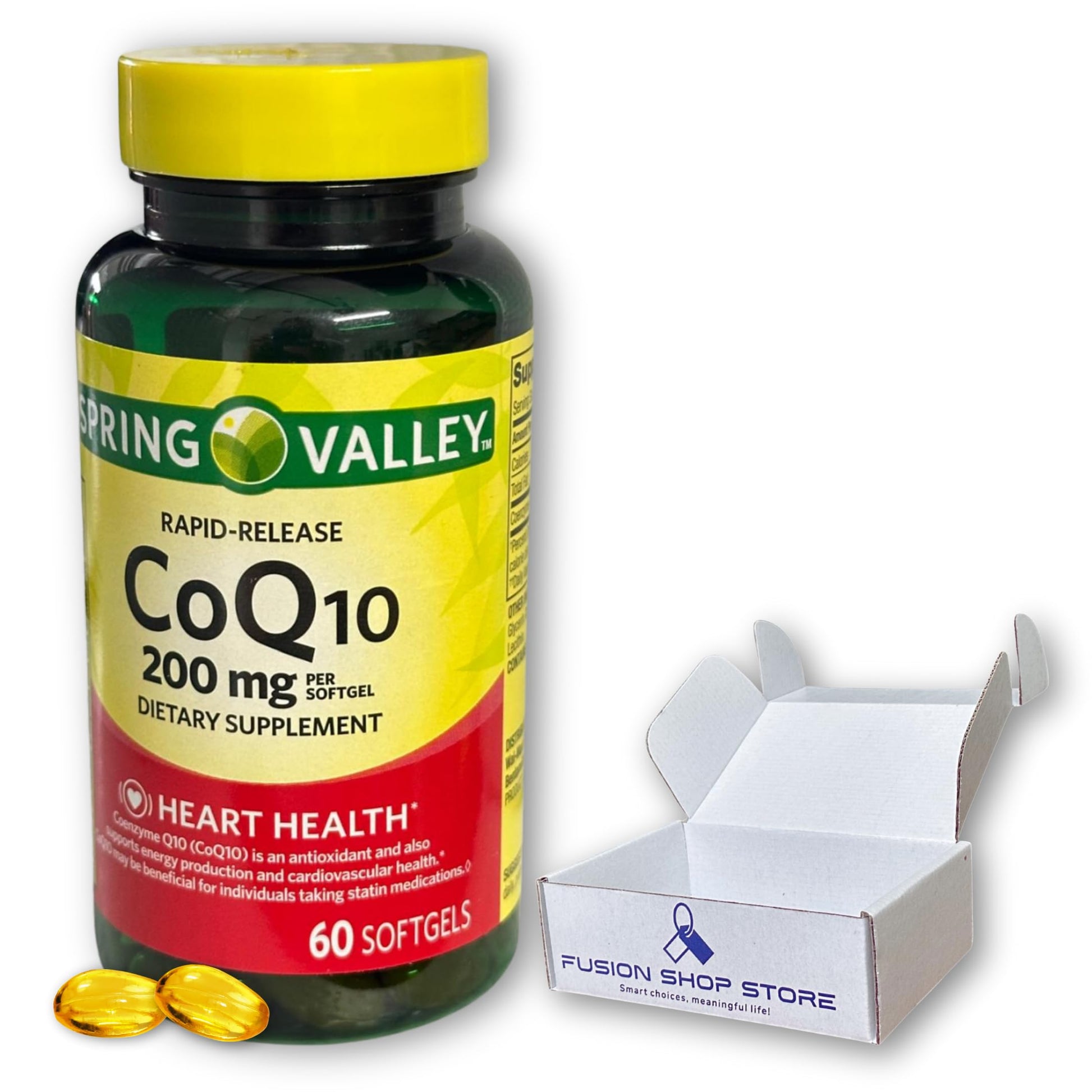 Fusion Shop Store CoQ10 200mg Rapid Release Softgels, 60 Count