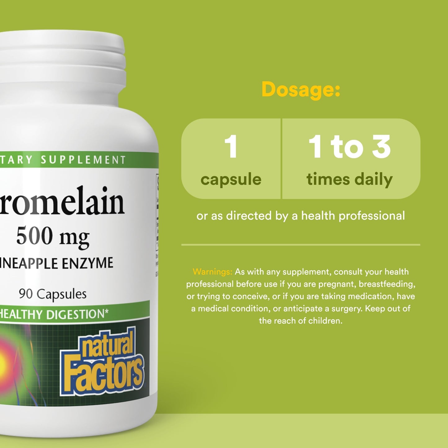 Natural Factors Bromelain 500 mg Capsules 90 Count