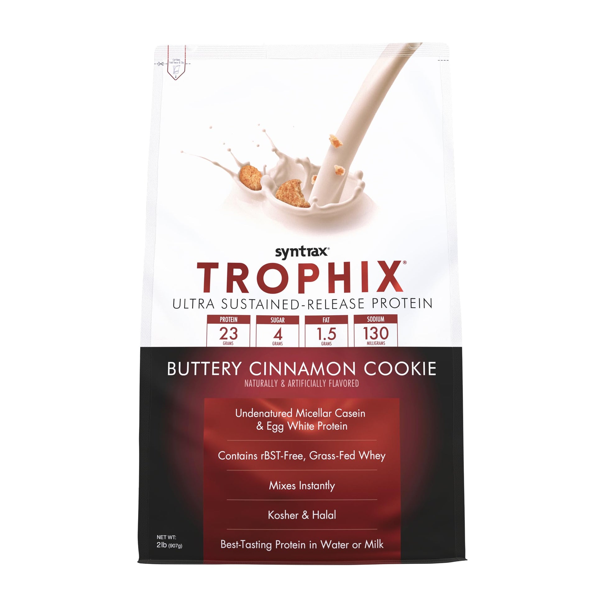 Syntrax Trophix Ultra Sustained-Release Protein Powder Blend, Buttery Cinnamon Cookie, 32 Servings