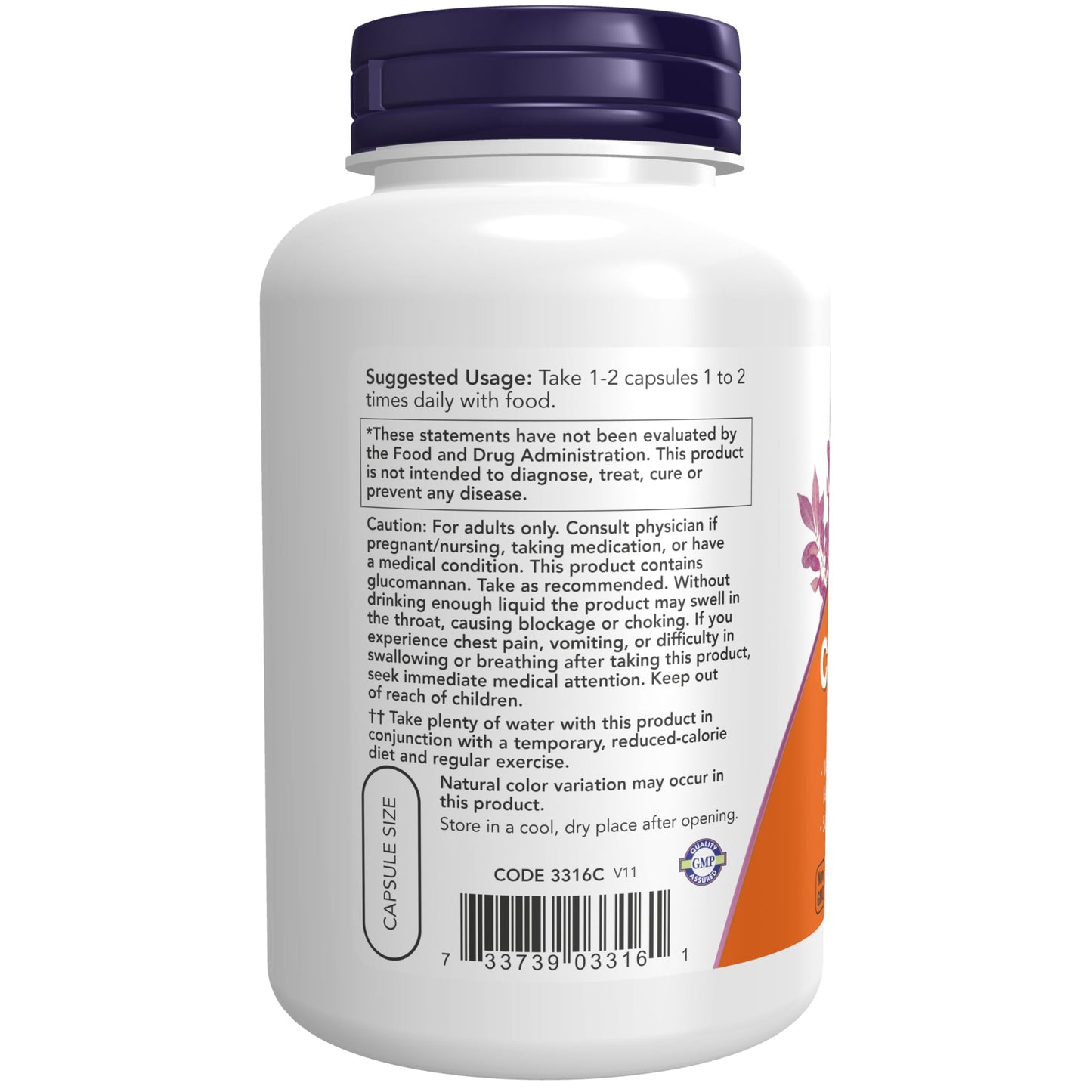 NOW Foods Cider Vinegar with Grapefruit, Lecithin, B-6, Chromium, Kelp & Glucomannan (from Konjac Root), 180 Veg Capsules