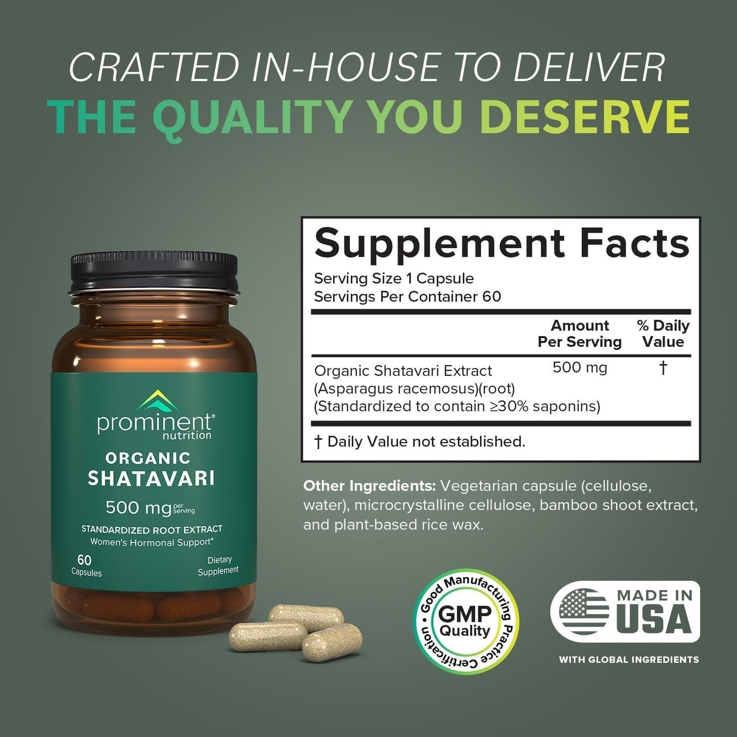 Prominent Nutrition Shatavari Capsules 60 Count