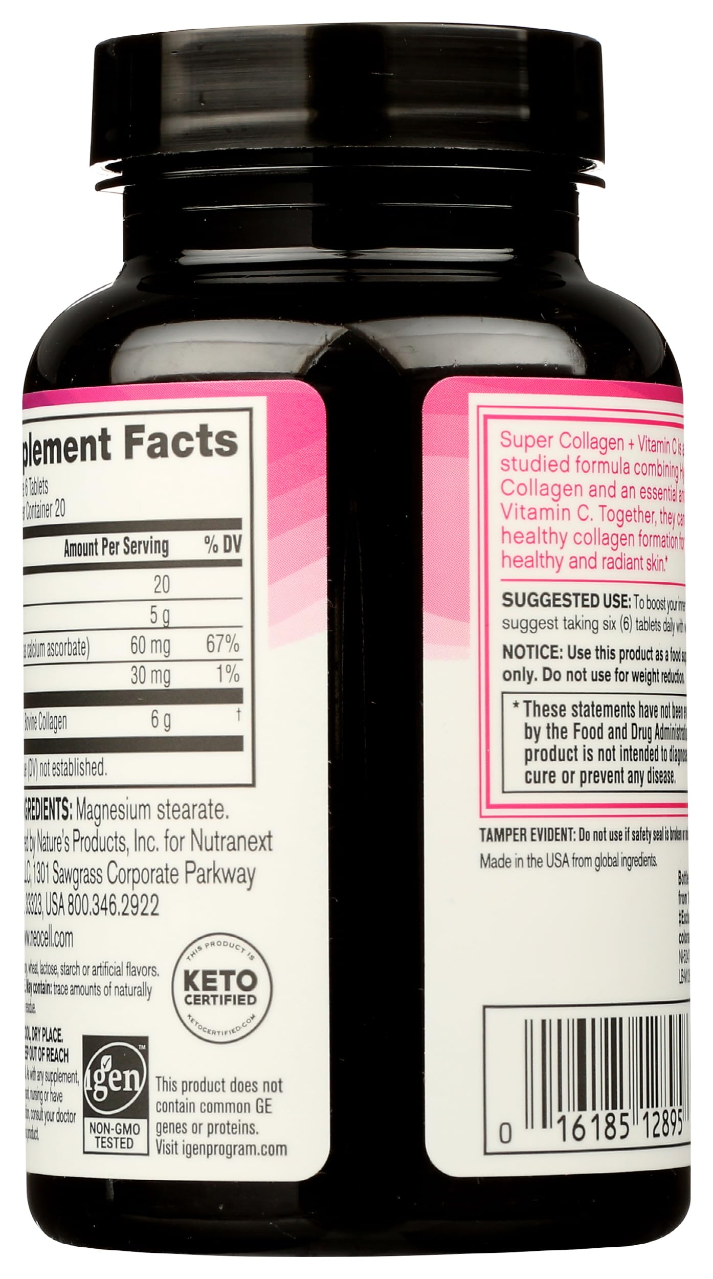NeoCell Super Collagen Type 1 and 3 plus Vitamin C Tablets, 120 Count
