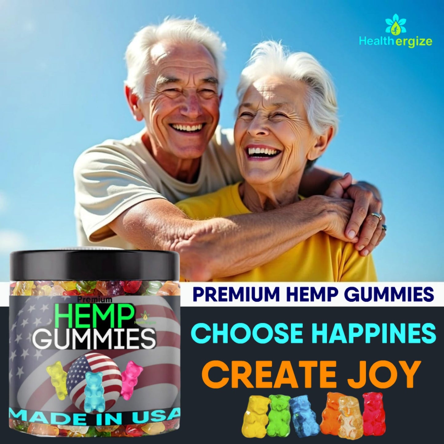 Healthergize Hemp Gummies Calm Sleep and Relaxation Chewable 96 Count