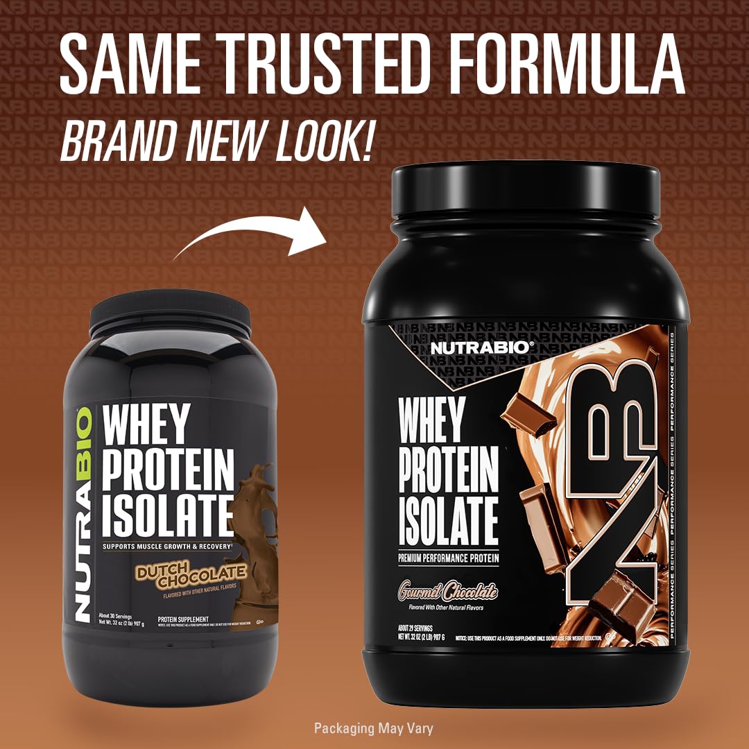 NutraBio 100% Whey Protein Isolate Protein Powder Alpine Vanilla, 32 Servings
